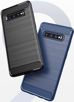 Чехол для Samsung Galaxy S10 Plus цвет Blue (синий), серия Carbon от Caseport