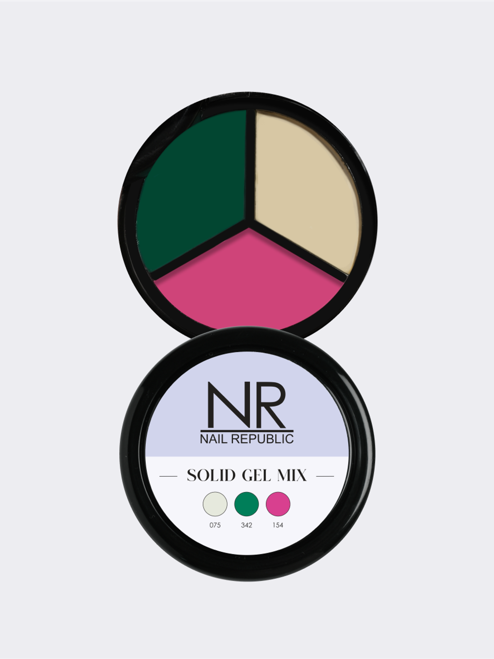 NR Solid Gel Mix Твердые гель-лаки Palette 03 (075, 342, 154), 3х5гр
