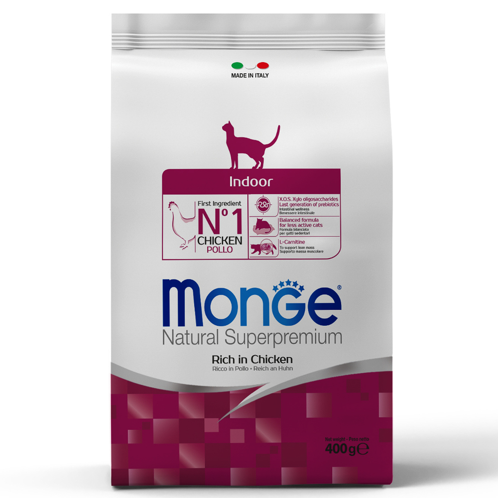 Monge Cat Indoor корм для домашних кошек с курицей, 400г