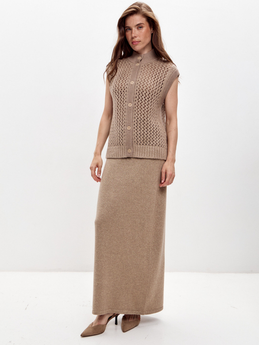 Кашемировая юбка с люрексом