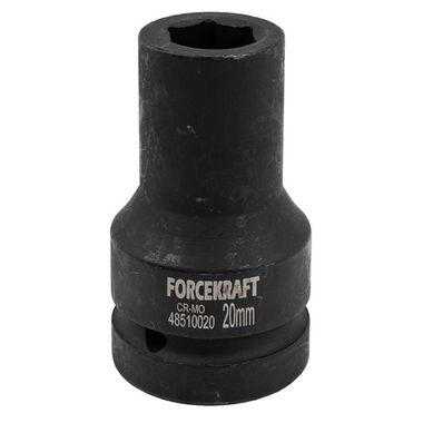 Головка ударная глубокая 1'', 20мм (6гр.) FORCEKRAFT FK-48510020
