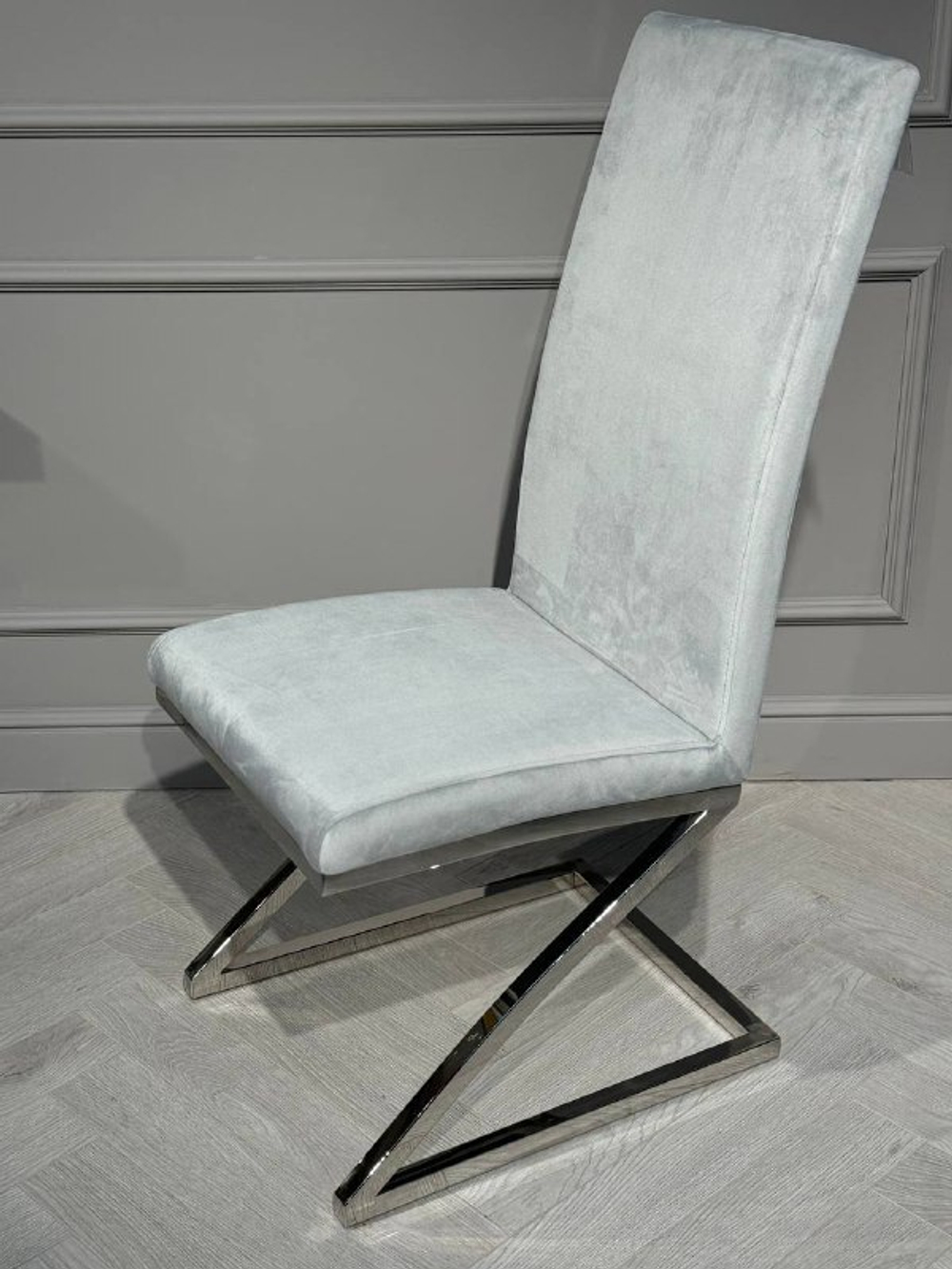 Стул обеденный Ist Casa Палермо, 60х46х105 см, серый, глянцевое серебро