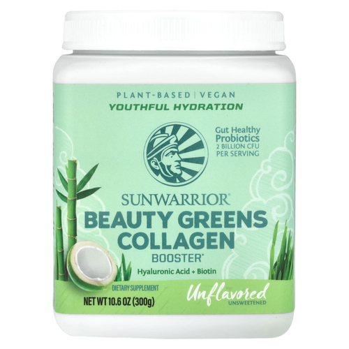 Sunwarrior, Beauty Greens Collagen Booster, без добавок, 300 г (10,6 унции)
