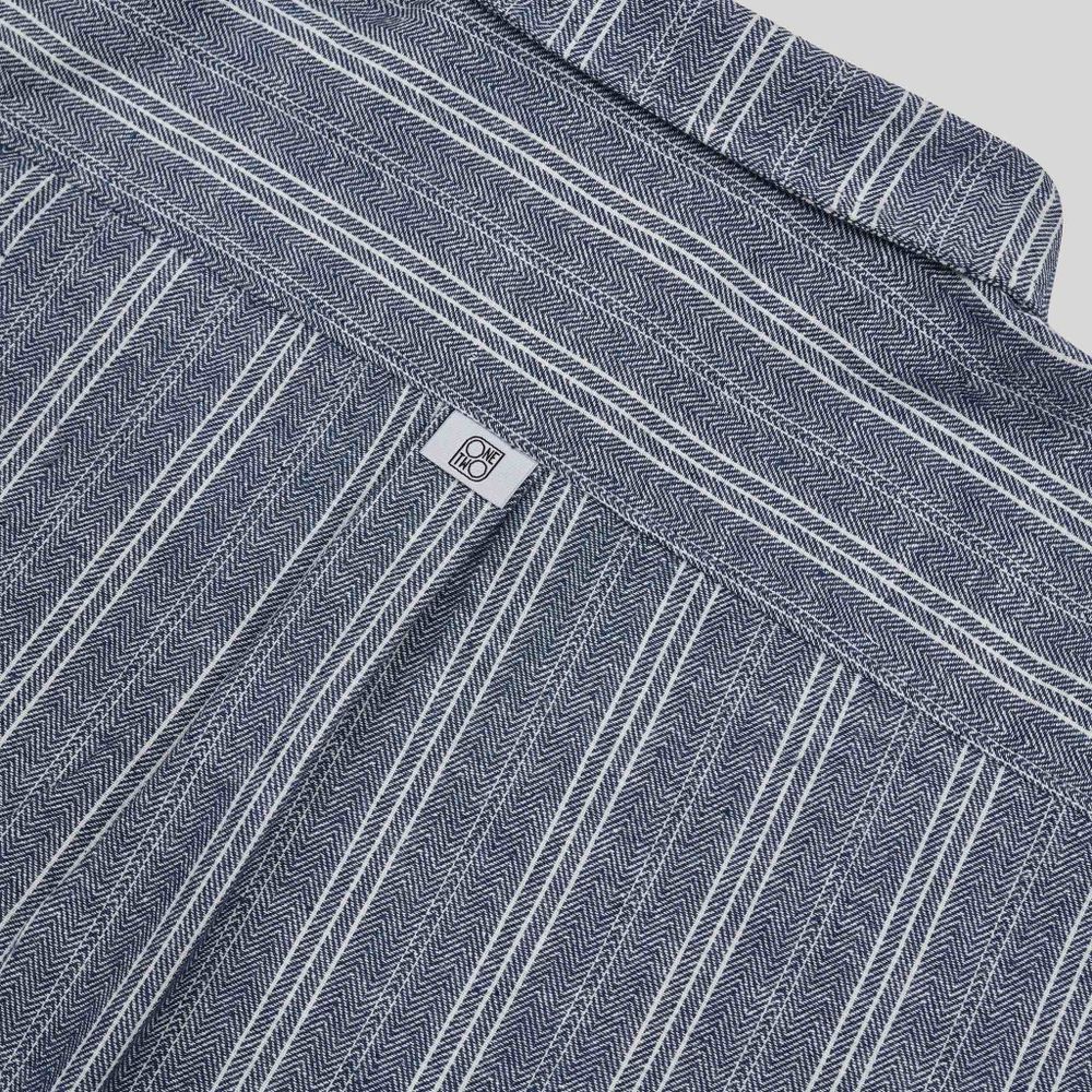 Рубашка One Two Oversized Striped Shirt Blue синяя