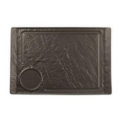 Блюдо прямоугольное 35*24 см h2,2 см борт Side Up2 с выемкой для соусника   P.L. [3]