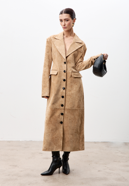 Тренч из натуральной замши