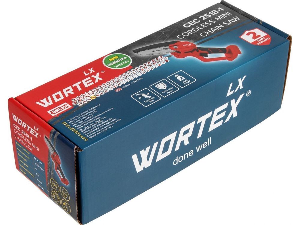 Аккуммуляторная мини-пила WORTEX LX CEC 2518-1 в коробке ALL1 SOLO (БЕЗ АКБ и З/У)