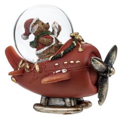 GAEM Фигурка декор в стекл шаре "Дед Мороз на самолете", D 4.5 см, L8 W6,5 H8 см, 2в.