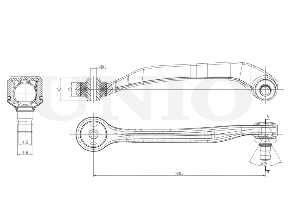 Рычаг подвески поперечный передний верхний левый UNIO SSP-40115