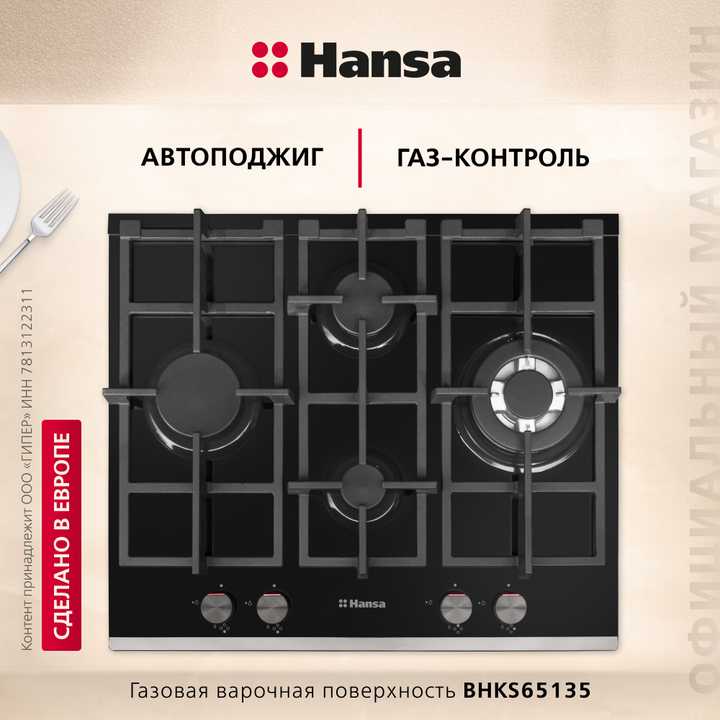 Комплект техники: Газовая панель Hansa BHKS65135 + Духовой шкаф Hansa BOES68438