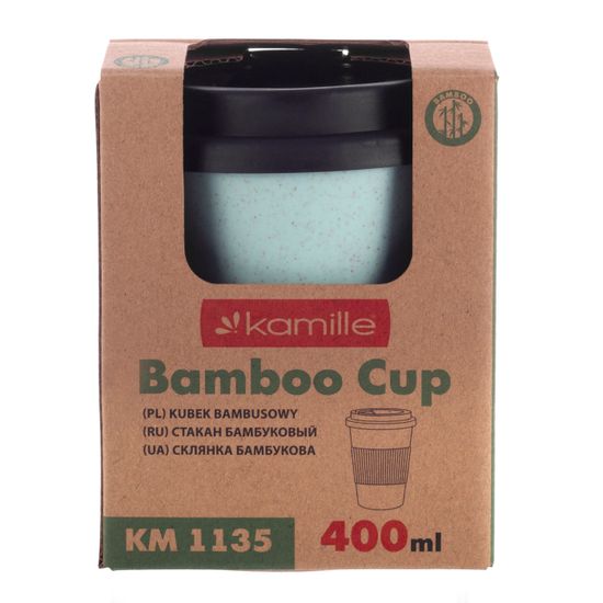 Стакан из бамбукового волокна 400 мл. Kamille KM 1135 с крышкой