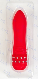 Стильный красный вибратор с кристаллами