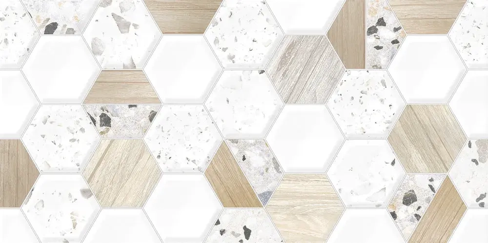 Настенная плитка ALMA Ceramica TWU09BLB014 Bilbao 50x24.9 микс глянцевая рельефная под мозаику