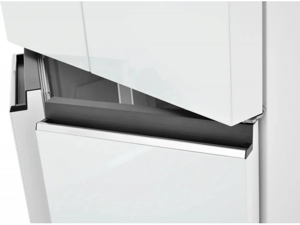 Холодильник Zugel ZRCD430W белое стекло