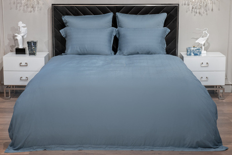 Постельное белье 1.5 спальное Garda Decor Муар сине-зеленое бамбук