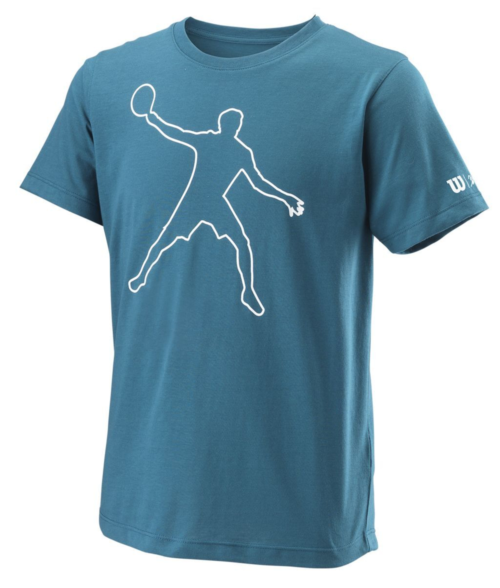 Футболка для мальчика теннисная Wilson Bela Tech Tee II B - blue coral