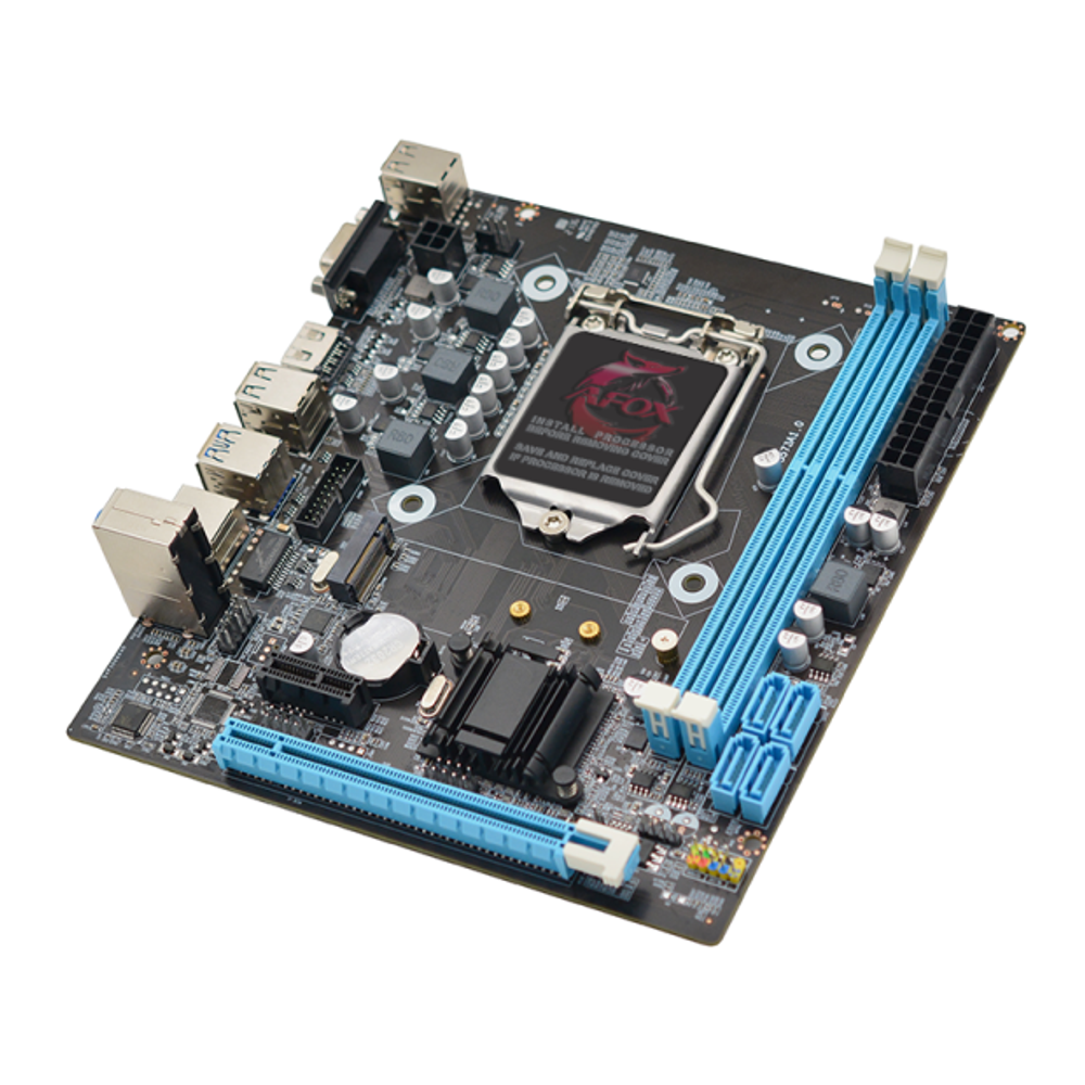 Материнская плата с процессором AFOX IH81-MA2-V3, Socket1150, i5-4570, mATX, Retail, Socket1150, Intel HD Graphics 4600, 2xDDR3, PCIe2.0, 1xM.2, 100LAN, 6xUSB2, 4xUSB3, CPU TDP 95Вт, VGA, HDMI, кулер CPU (IH81-MA2-V3-I5-4570)