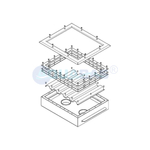ВЗ.990.2/1 Водозабор с сетчатой крышкой 480х400х140мм 2х3"внутр.(пленка), 90м3/ч AISI-316