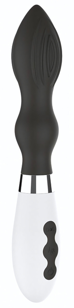 Черный вибратор Astraea с узеньким кончиком - 20,8 см. (Цвет: черный)