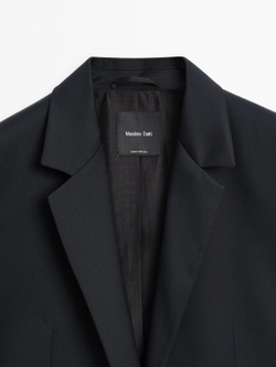 Massimo Dutti Двубортный пиджак, темно-синий