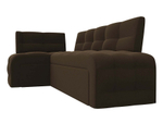 Диван кухонный угловой Люксор левый угол, Коричневый, Микровельвет, 28603L