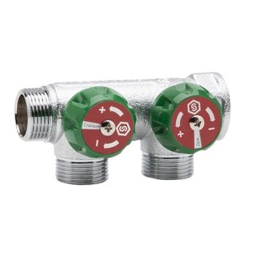 Коллектор Stout 1"x3/4", 2 отвода, «ЕК евроконус» регулирующий SMB-6850-013402