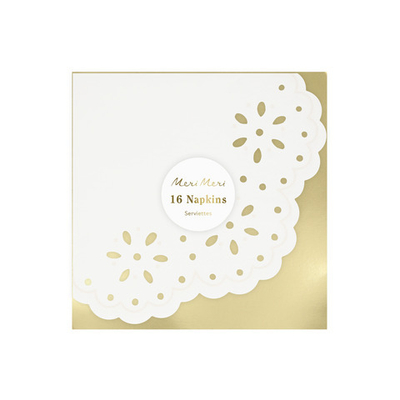 Салфетки большие "Белое кружево" 16 шт. (16,5 х 16,5см)