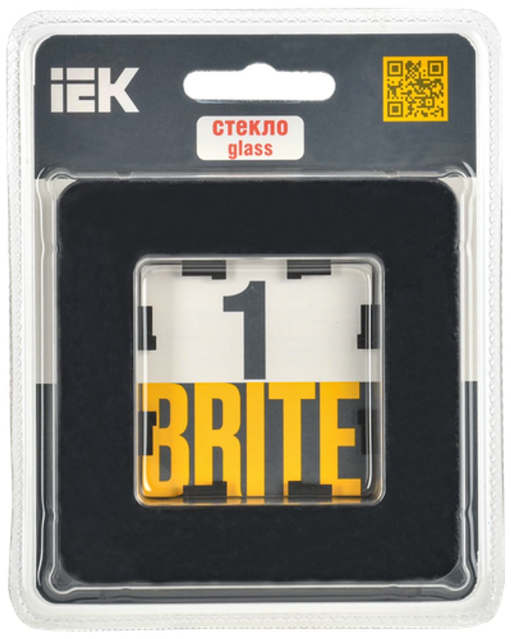 BRITE Рамка 1-местная РУ-1-2-Бр стекло черный RE IEK