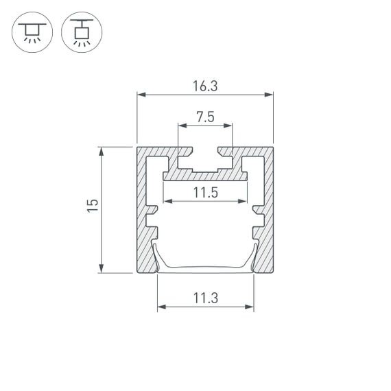 Профиль Arlight PDS-ZM-Plus-2000 Anod 035020