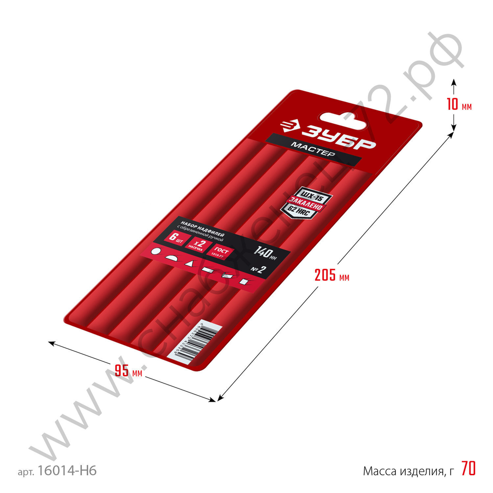 ЗУБР Мастер набор надфилей 6 шт 140 мм, в чехле, с ручками