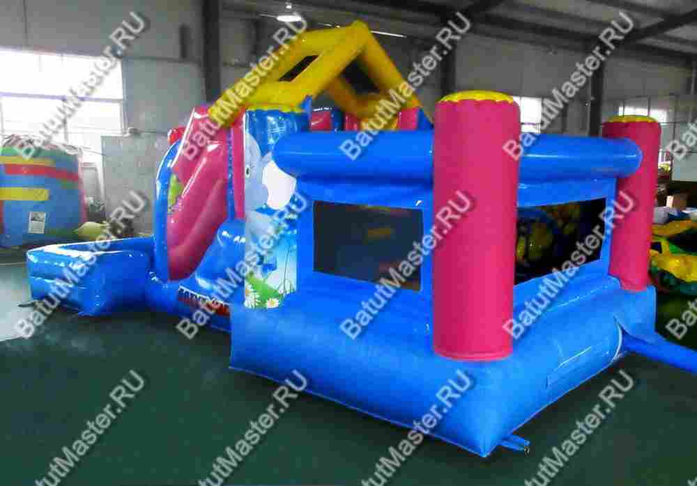 Детский надувной батут "Цирковой слоник"