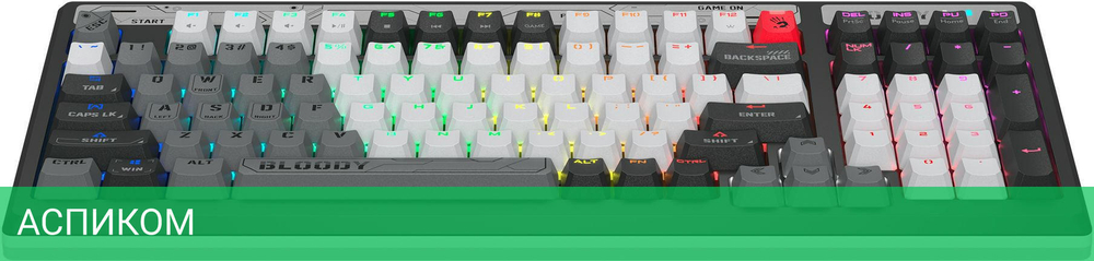 Клавиатура A4Tech Bloody B950 серый/черный