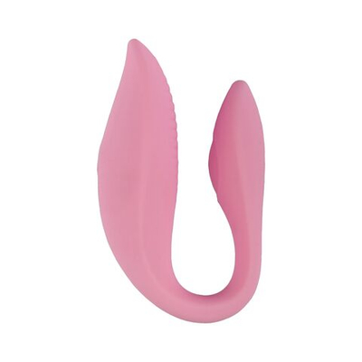 Розовый U-образный вибростимулятор для пар с управлением через приложение (Цвет: розовый)