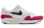 Nike Air Max 1 Rush Pink retro fashion leather fabric shock absorption non-slip wear-resistant low-cut casual running shoes men's white powder