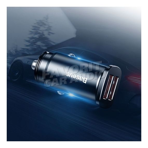 АЗУ 2USB Baseus Square 2100mAh металл QC3.0 чёрный