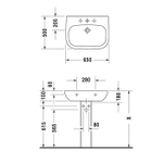 Раковина Duravit D-Code 23106500002 подвесная 65 см, цвет белый