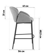 Стул полубарный Melia серый