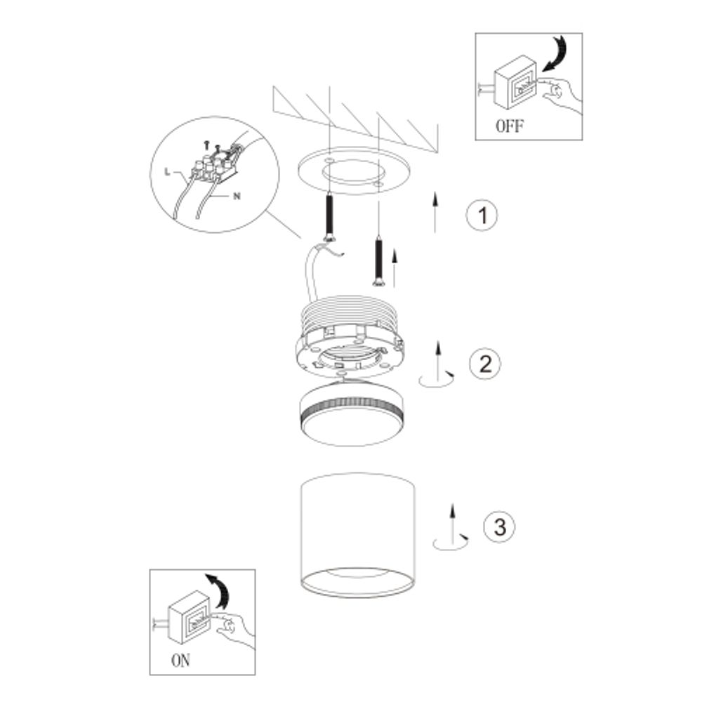 Светильник накладной ЭРА OL8 GX53 WH/GD под лампу GX53 белый/золото