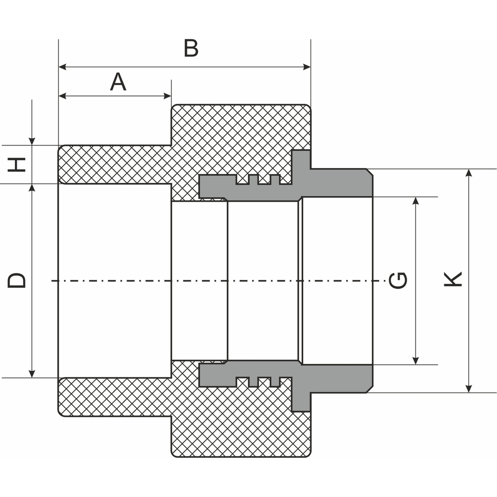 Муфта комб. вн 40х1 1/4'' под ключ EVER® plast БЕЛЫЙ (Россия)