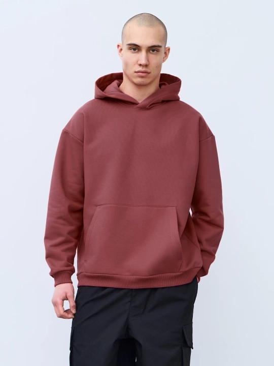 Худи оверсайз без начеса (марсала)