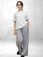 20621 Брюки женские палаццо трикотаж Диор светло-серый (52)