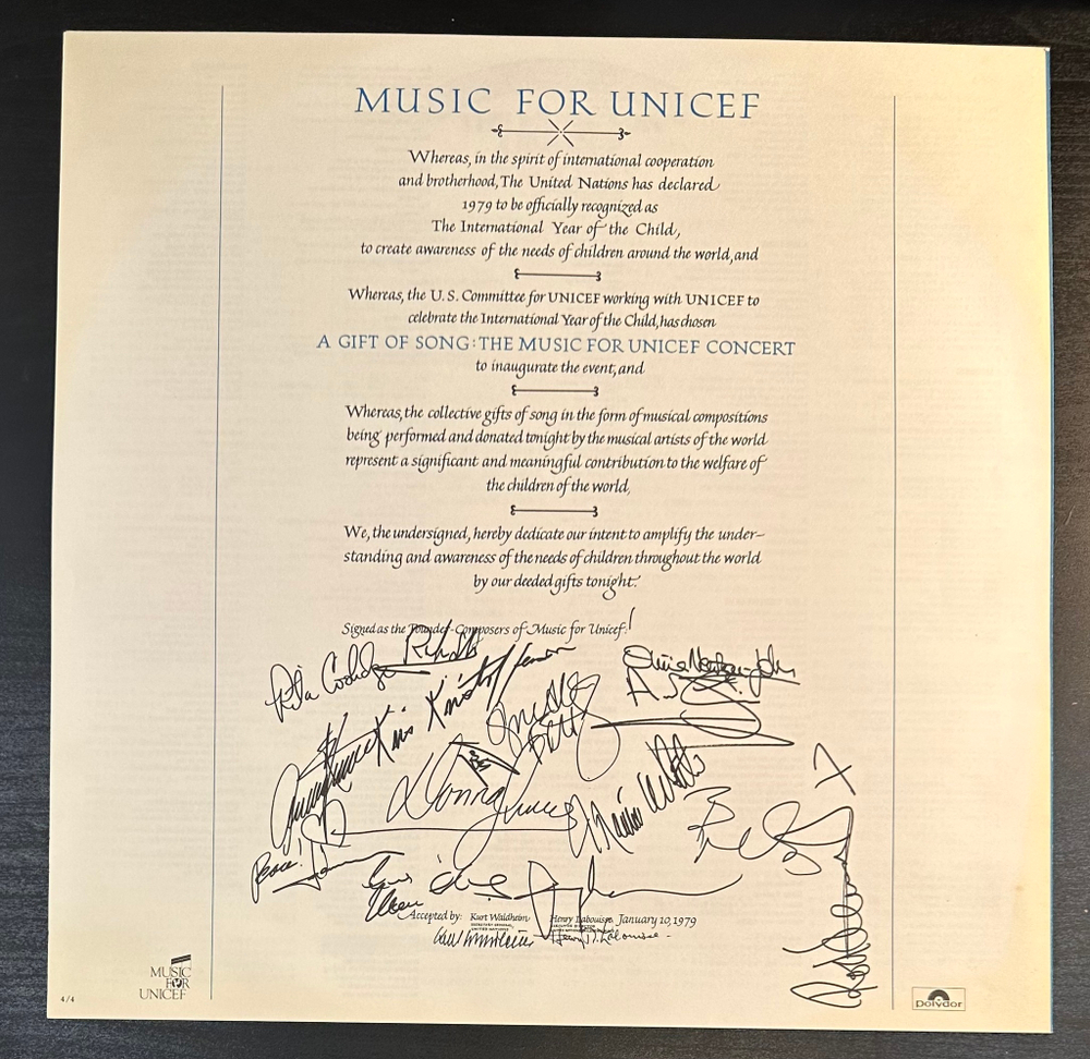 The Music For Unicef Concert - A Gift Of Song (Япония 1979г.)