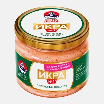 Икра мойвы Санта Бремор с копченым лососем 270г