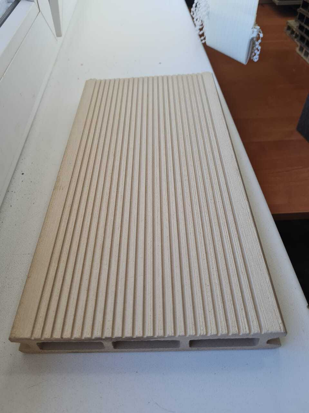 EcoDecking Террасная доска ДПК Практик Плюс 160х25х4000 глянец/ браш. вельвет (Слоновая кость)