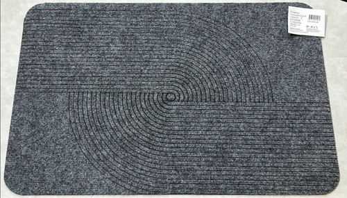 Коврик придверный влаговпитывающий Спираль Лазер без канта серый