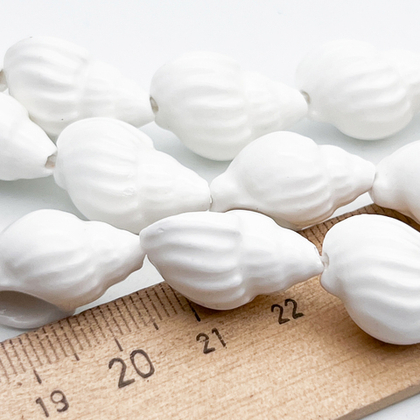 Бусина Ракушка, керамика, цвет белый, размер 21*14 мм, цена за 1 шт