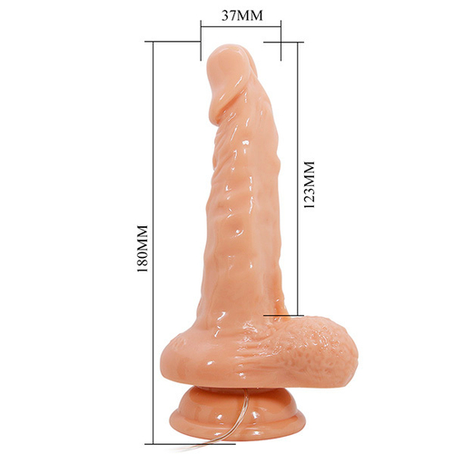 Телесный вибратор-ротатор на присоске 18см Baile Max BW-008018BR