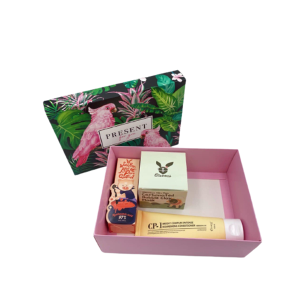 Подарочная коробка «Презент для тебя» тропическая с попугаями 21*15*7см