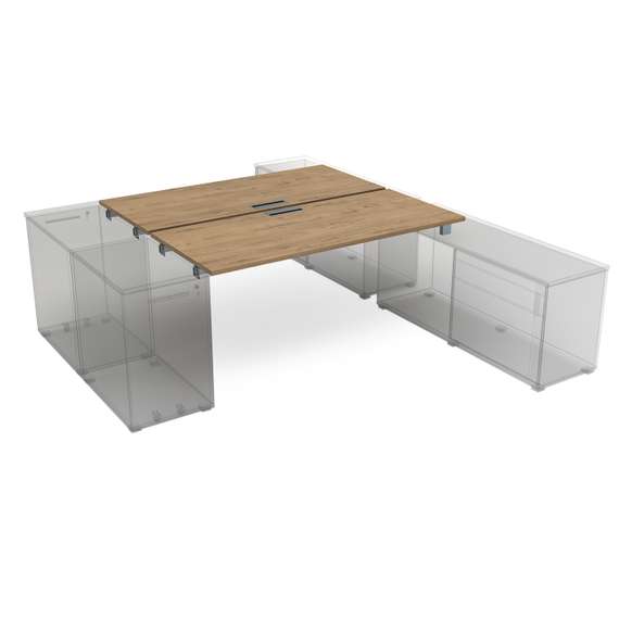 СБДТ.989 Стол системы БЕНЧ на 2 рабочих места, крепление к тумбам (1400*1635*750)