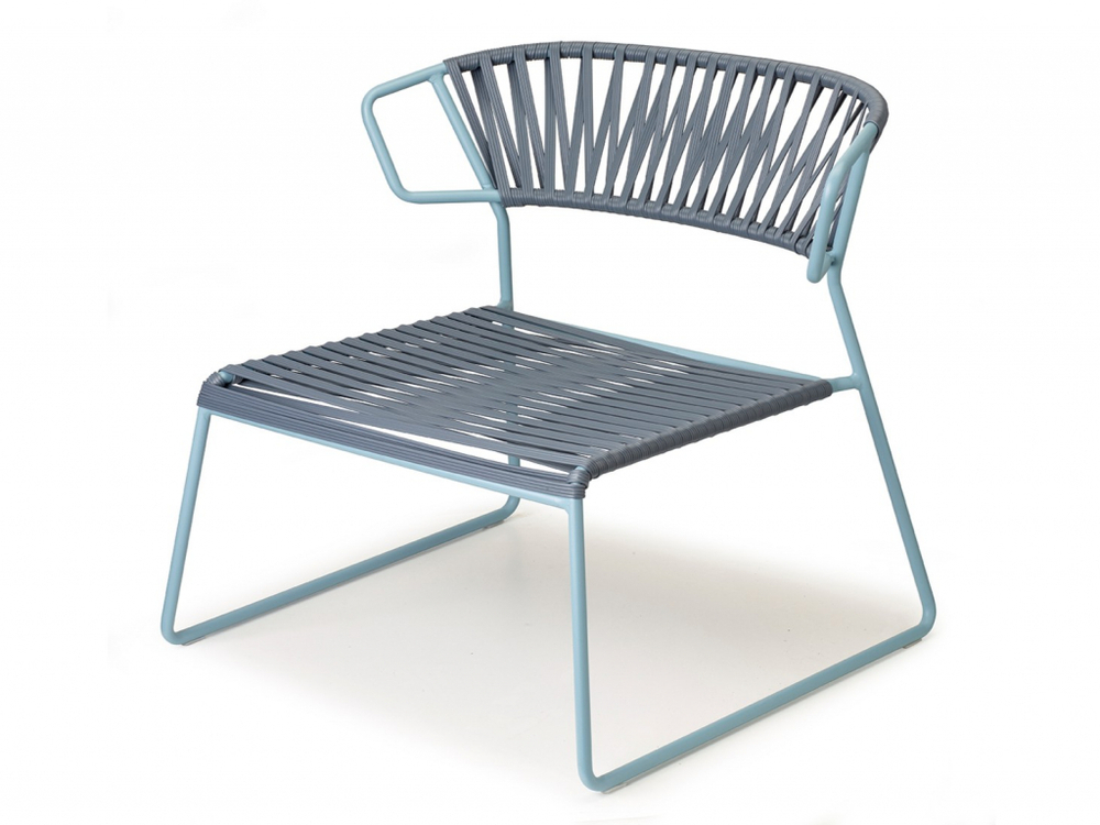 Кресло лаунж плетеное Scab Design Lisa Lounge Club, голубой, графит